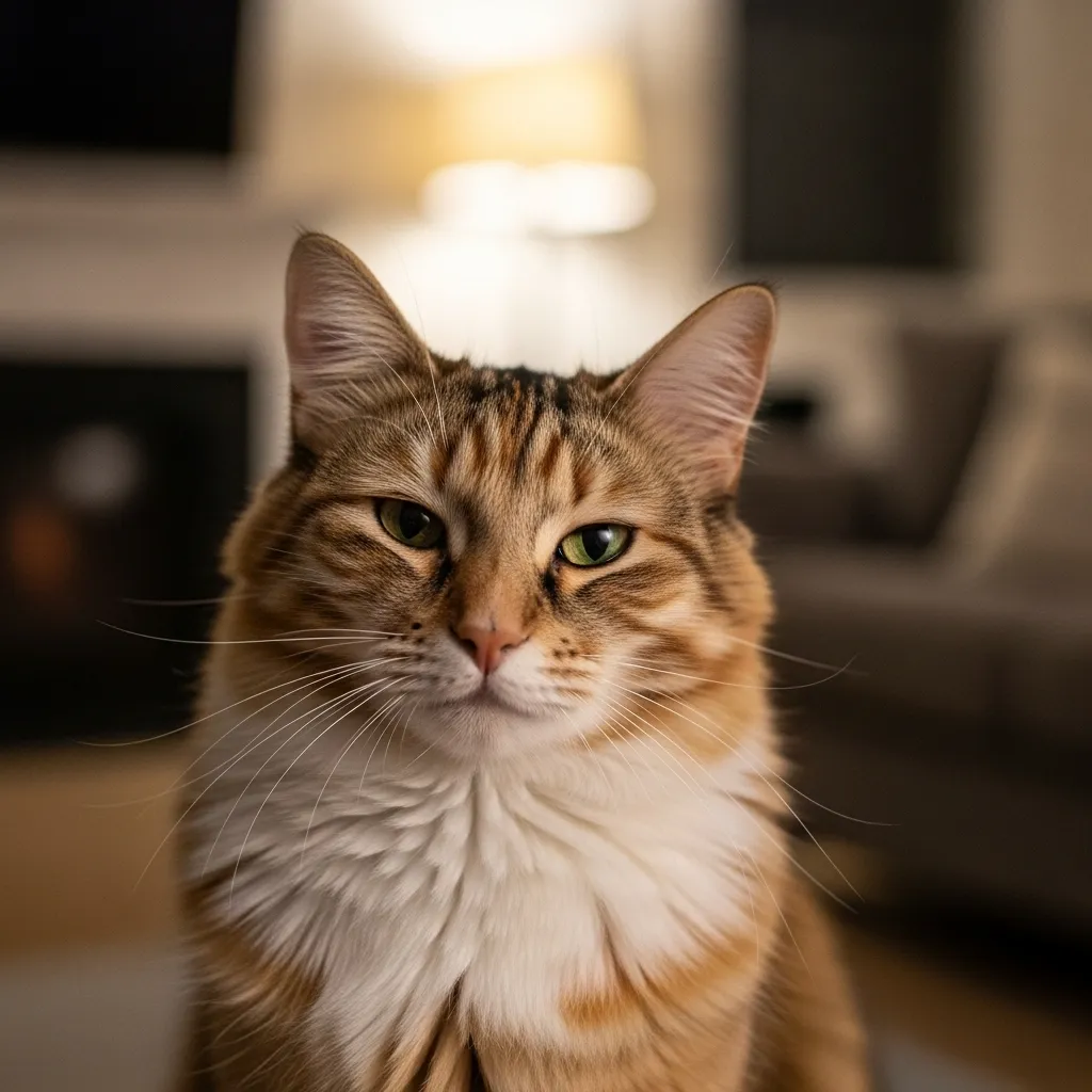 Heartwarming Cat Emotional Moments 3 A trusting cat sharing a slow blink with its owner, a true sign of feline love.