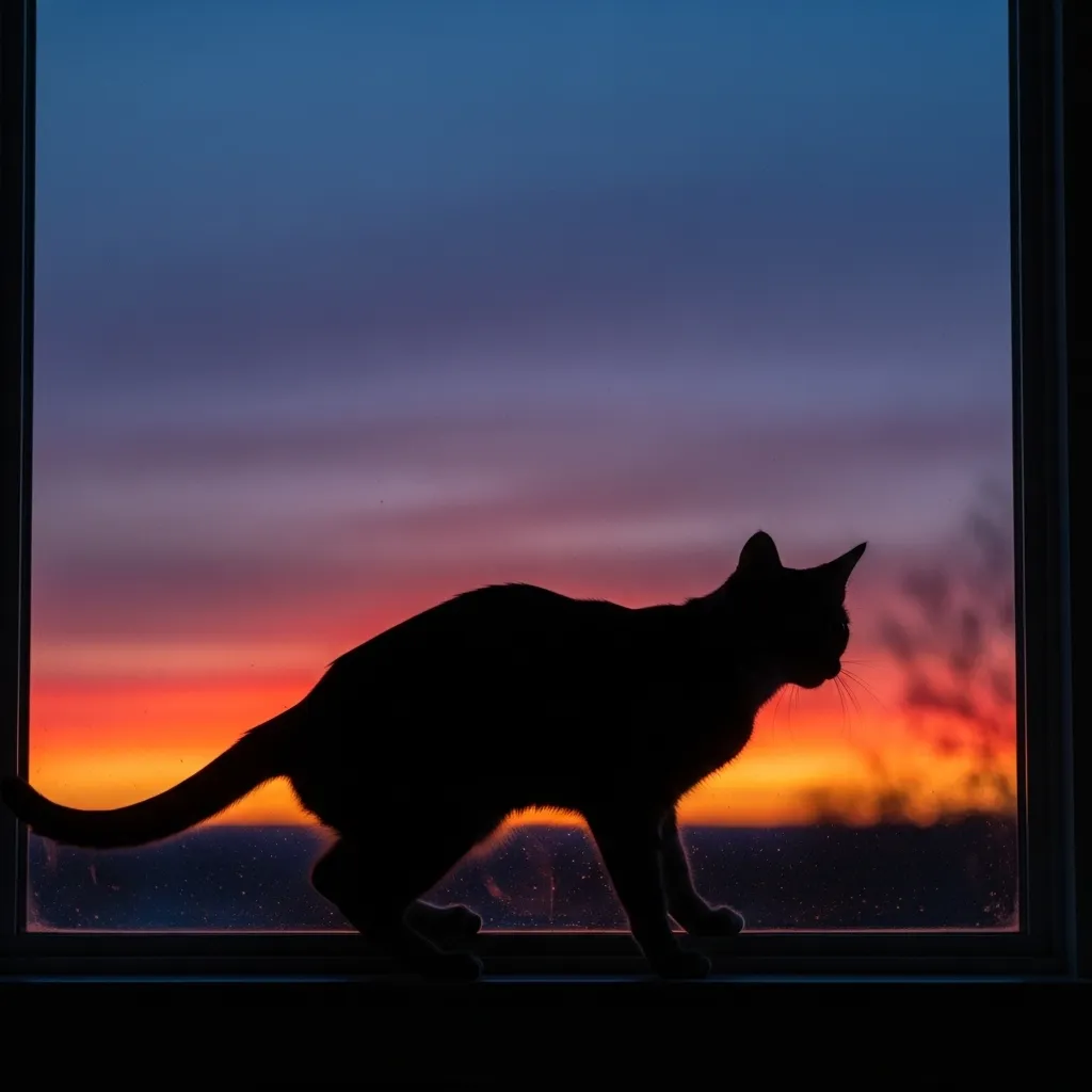 How Cats Adapt Their Behavior to Human Schedules 1 Crepuscular cat active during twilight hours, showcasing natural feline behavior patterns.