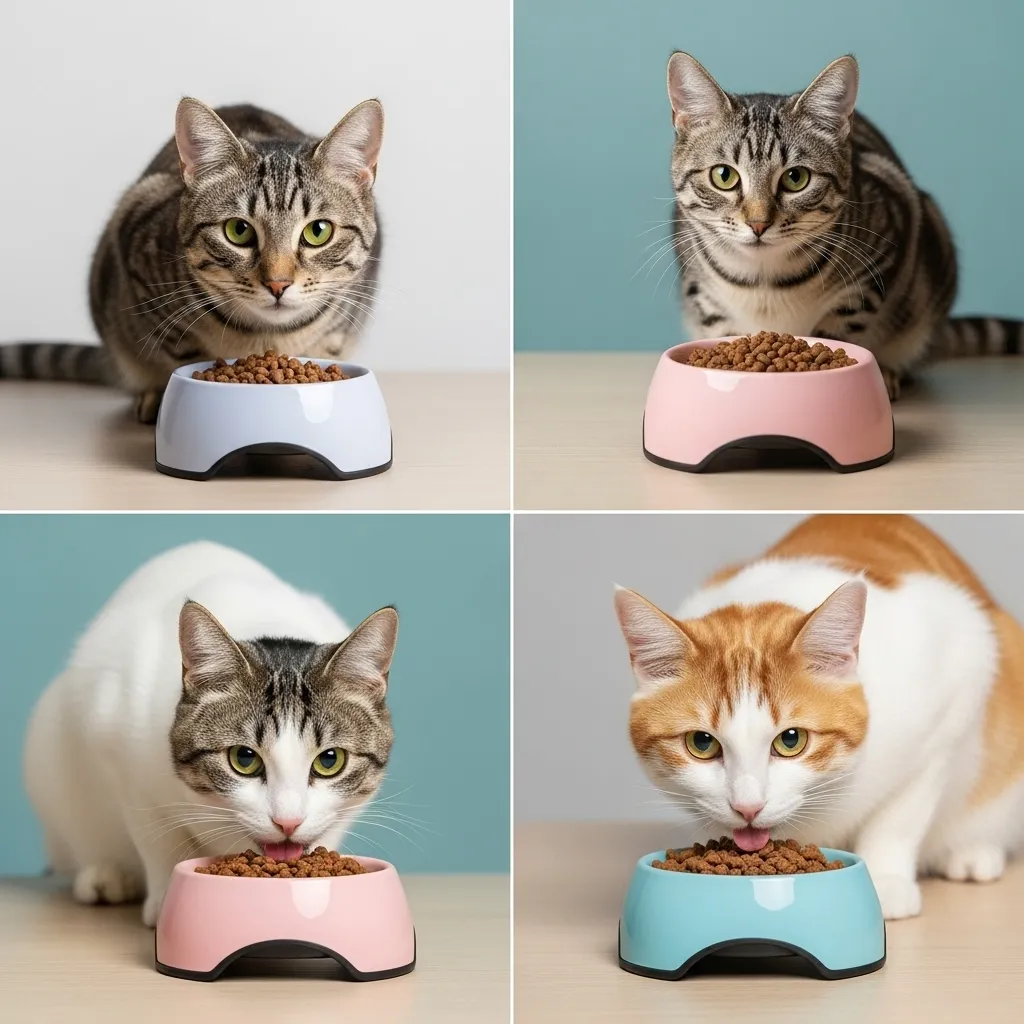 Various cat breeds showing unique food preferences tied to health and traits.
