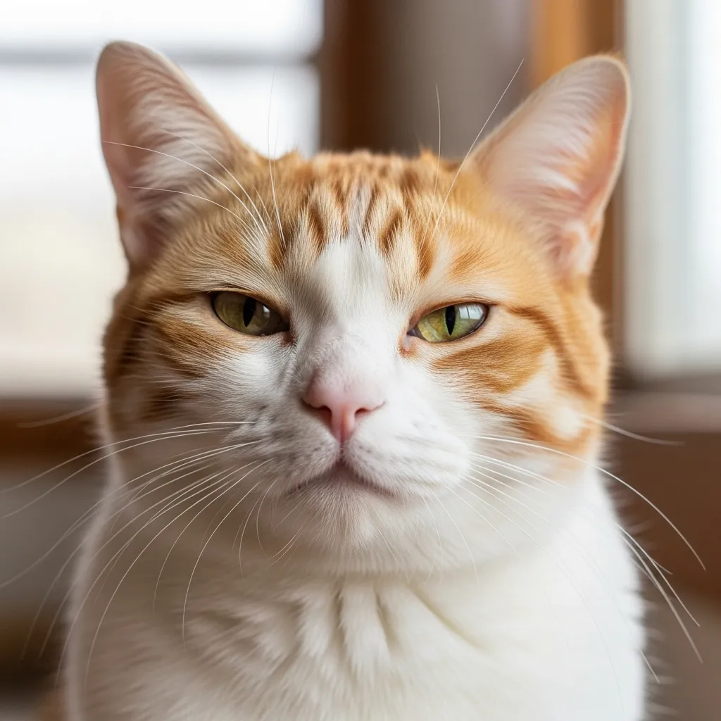 "Cat slow blinking, a quiet therapeutic sign of affection and calm.