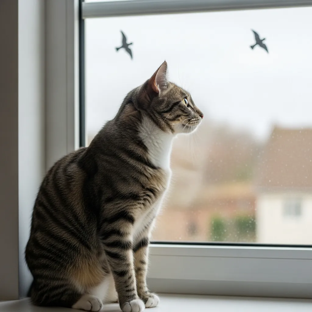 Cat in a peaceful bird-watching moment at the window.