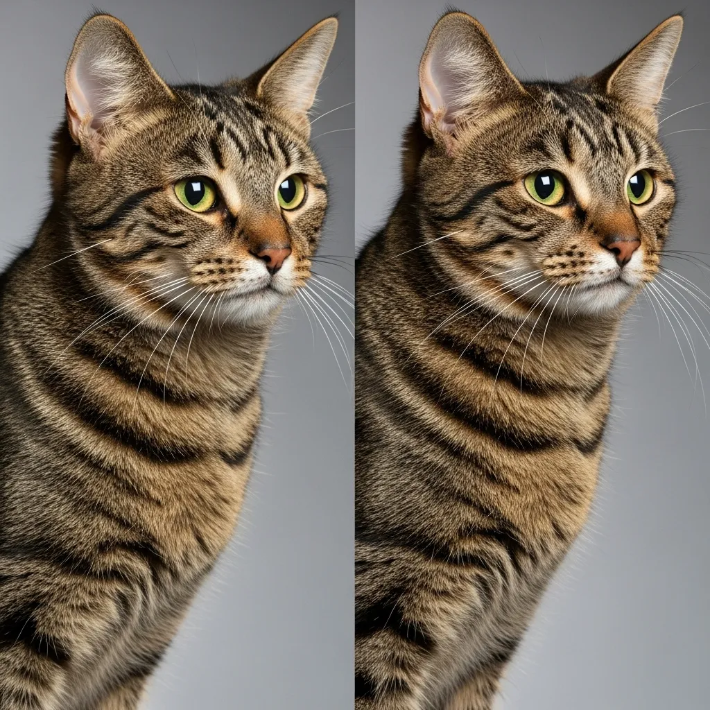 Text: Visual comparison of coat quality improvement potentially associated with dietary changes.