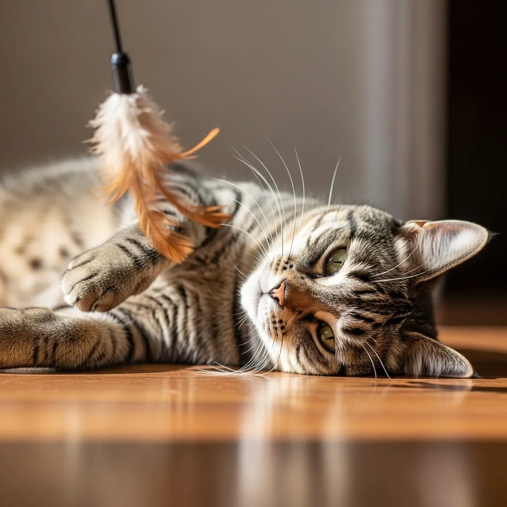 Cat showing lethargy by ignoring play, a common sign of underlying illness