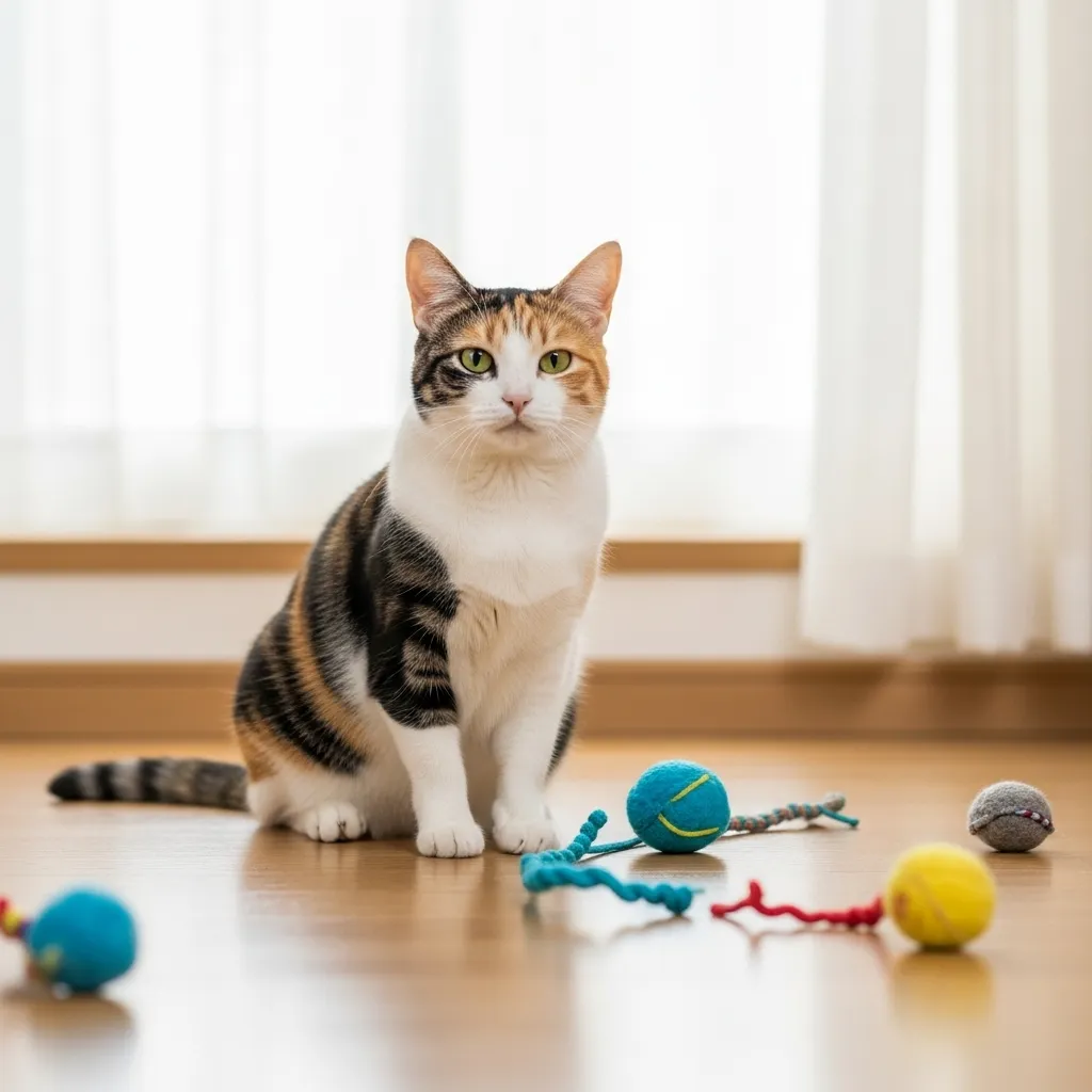 Cat with deadpan expression after a perfectly timed mischievous act.