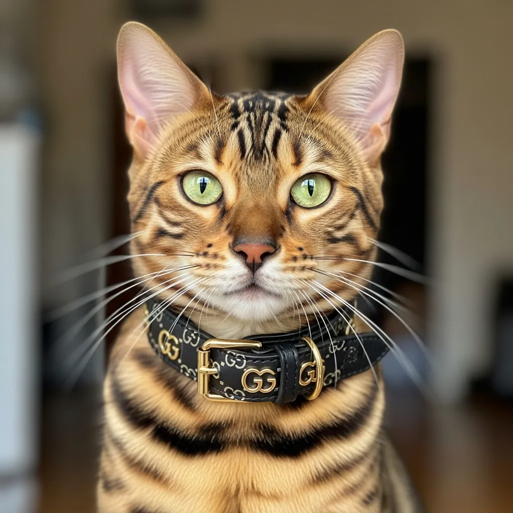 Bengal cat with luxury fashion-inspired name vibe.