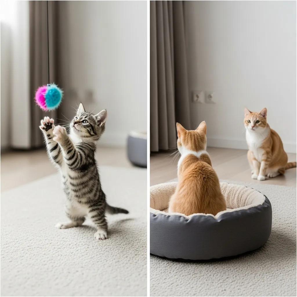 Different reactions to novelty in kittens versus senior cats