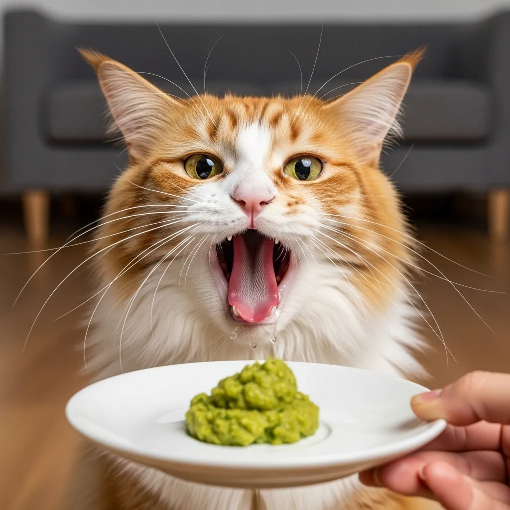 Viral cat critic gagging in funny reaction