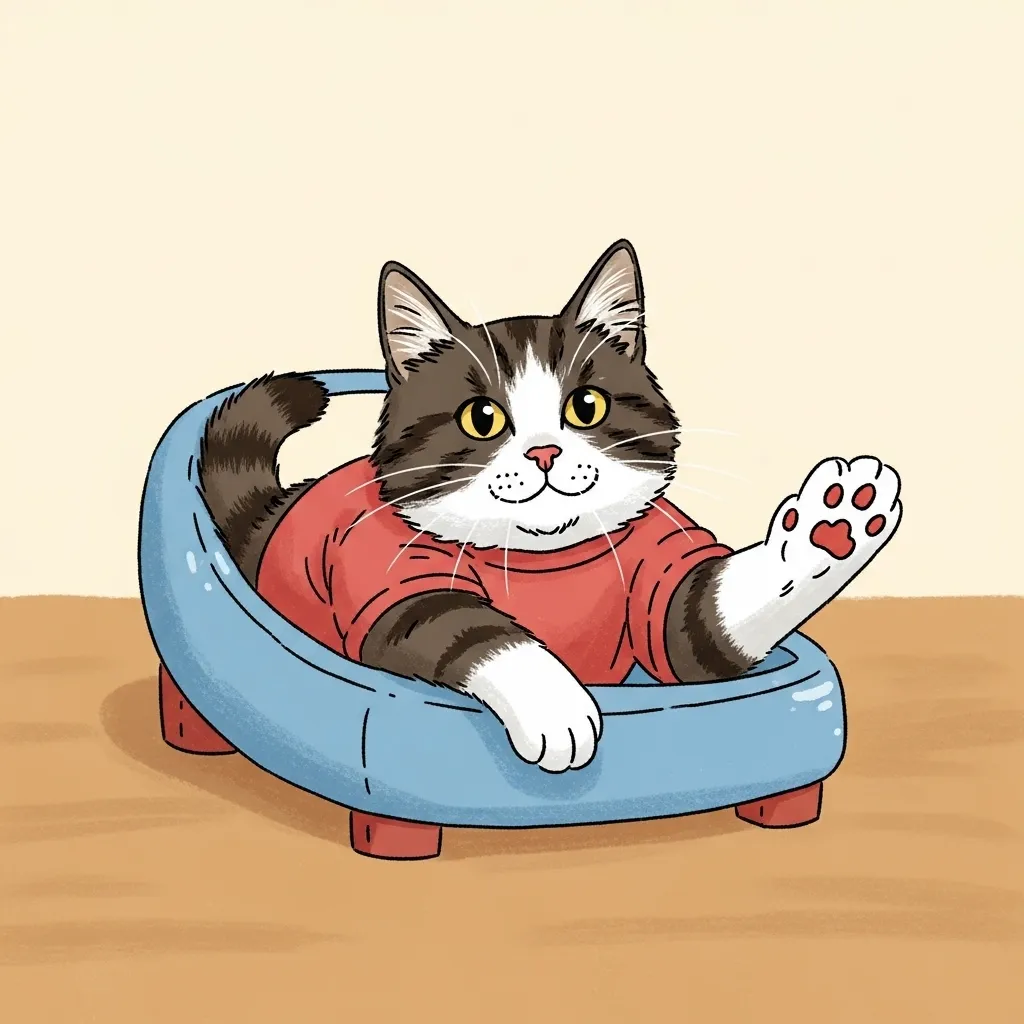 Cat attempting graceful recovery after hilarious tumble