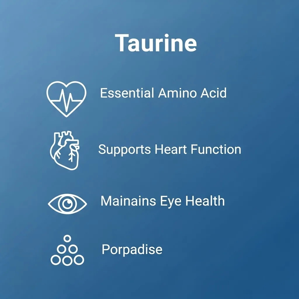 Infographic of key nutrients for cats, highlighting taurine for heart health and protein for muscle maintenance.