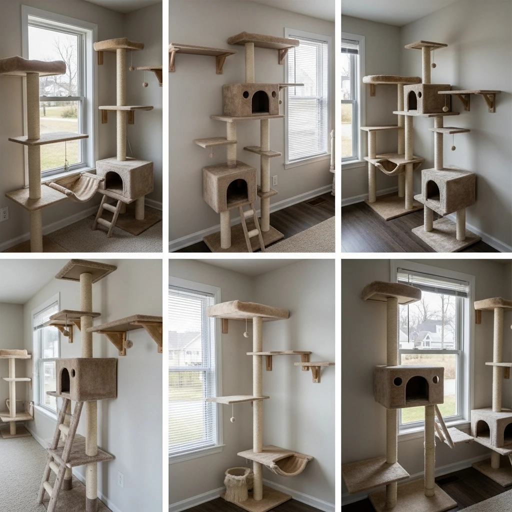 Optimal layout for multi-cat household showing separate resources and quiet zones