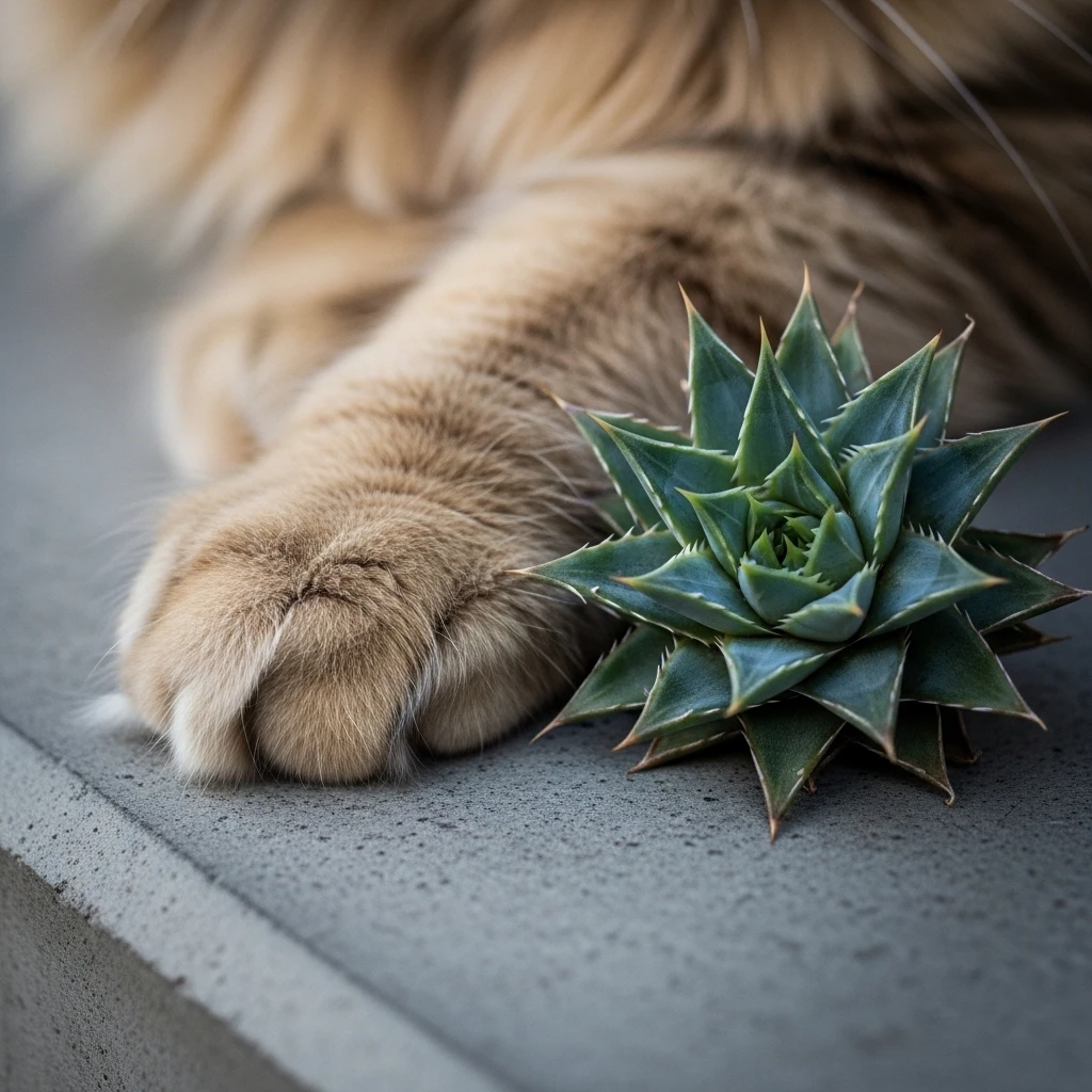 A cat's paw in a minimalist setting, reflecting the natural and textural inspiration behind many modern cat names.