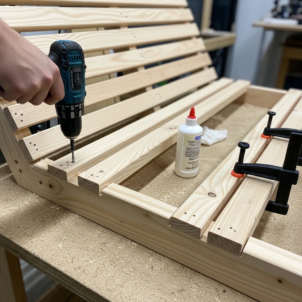 DIY tutorial steps for building a modern wall-mounted cat scratching lounge_