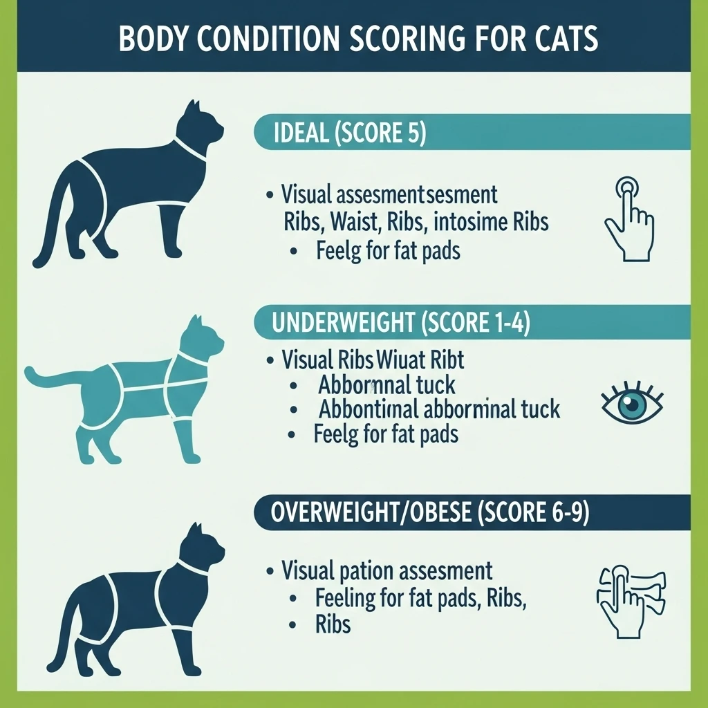 Visual guide to feline body condition scoring for preventative health monitoring