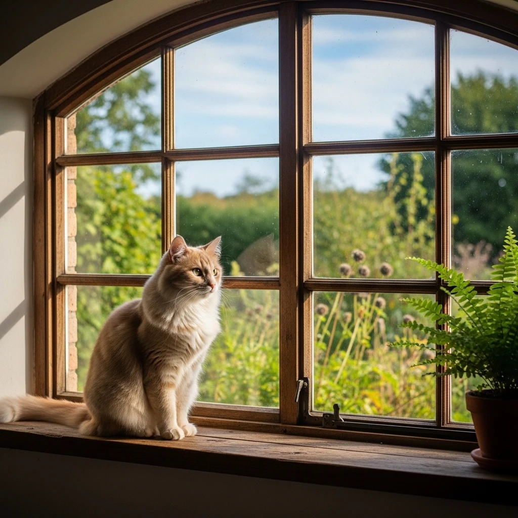 A cat in a contemplative pose, embodying the serene elegance of nature-inspired names