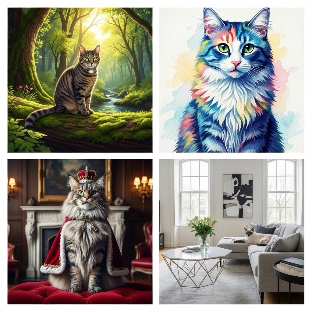 Four categories of aesthetic cat names: nature, art, mythology, and modern.