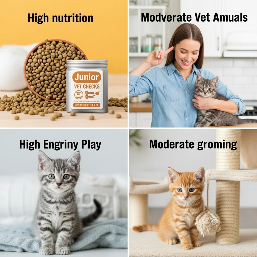 Feline life stage care requirements from kittenhood through geriatric years