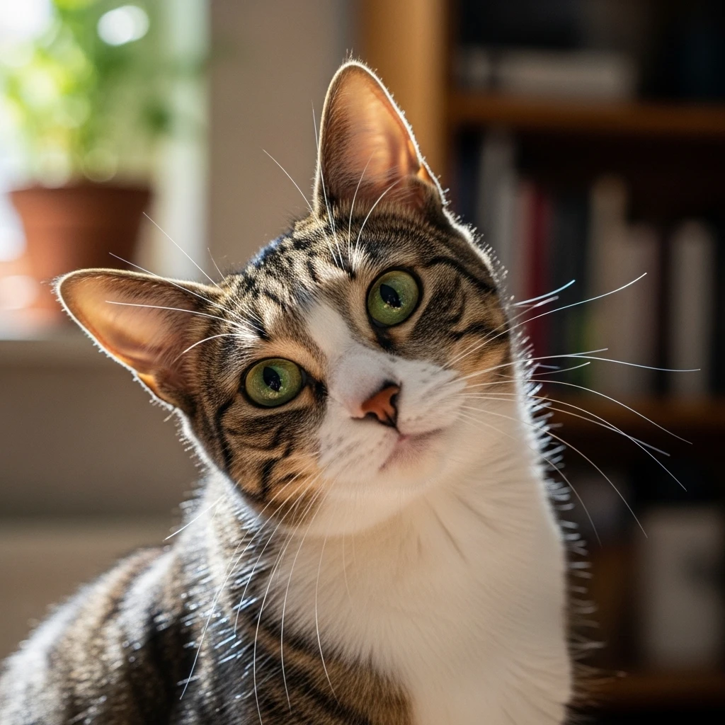 Cat responding to name recognition, demonstrating feline attention to specific sounds"