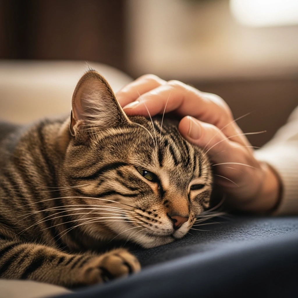 A senior person and a senior cat, representing a lifestyle match that considers long-term companionship and changing life stages.